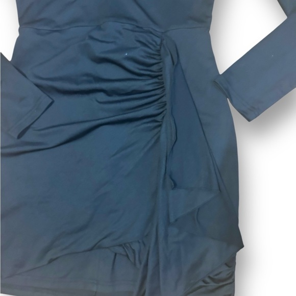 Revolve Superdown ruched black womens dress size medium bodycon V-neck - Picture 7 of 10